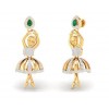 Trendy White And Green Stone Dancing Doll Stud